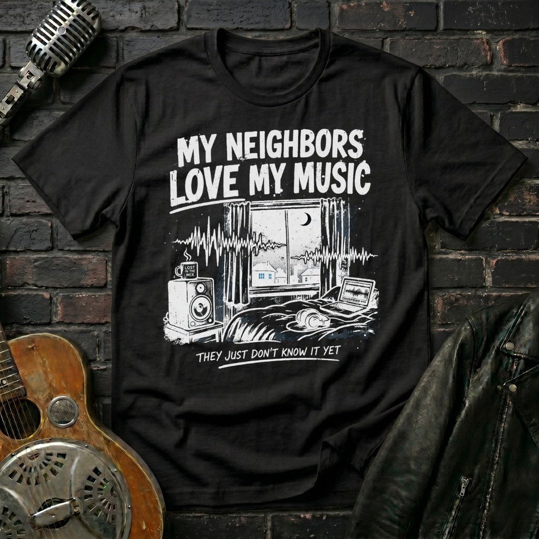 Neighbors Love My Music T-Shirt - Image 4