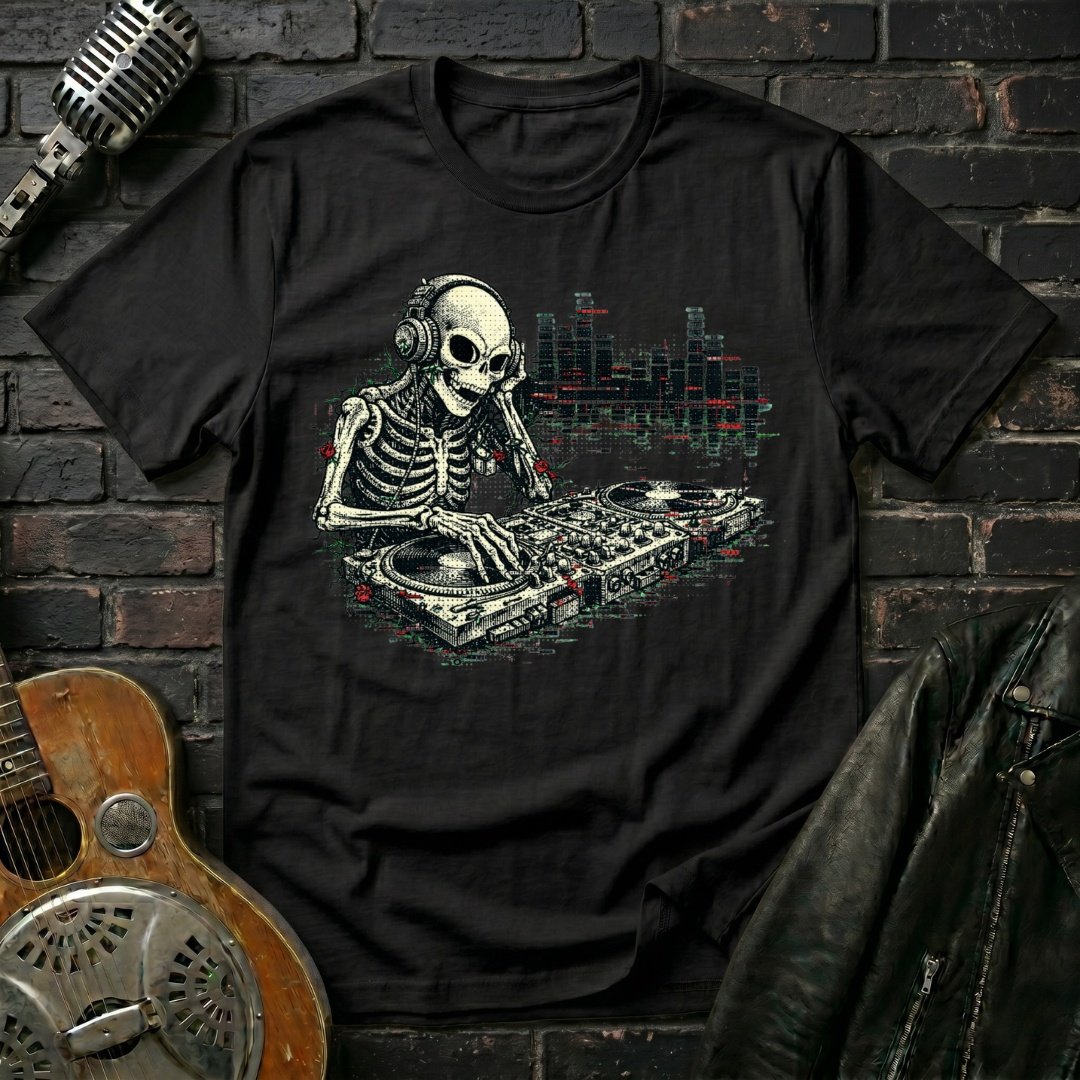 Alien Skeleton DJ T-Shirt - Image 4