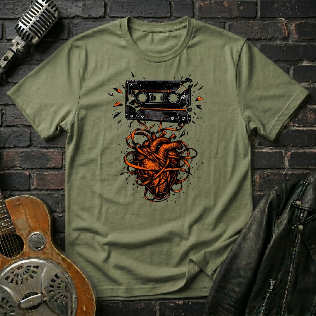 Cassette Shattered Heart T-Shirt - Image 3