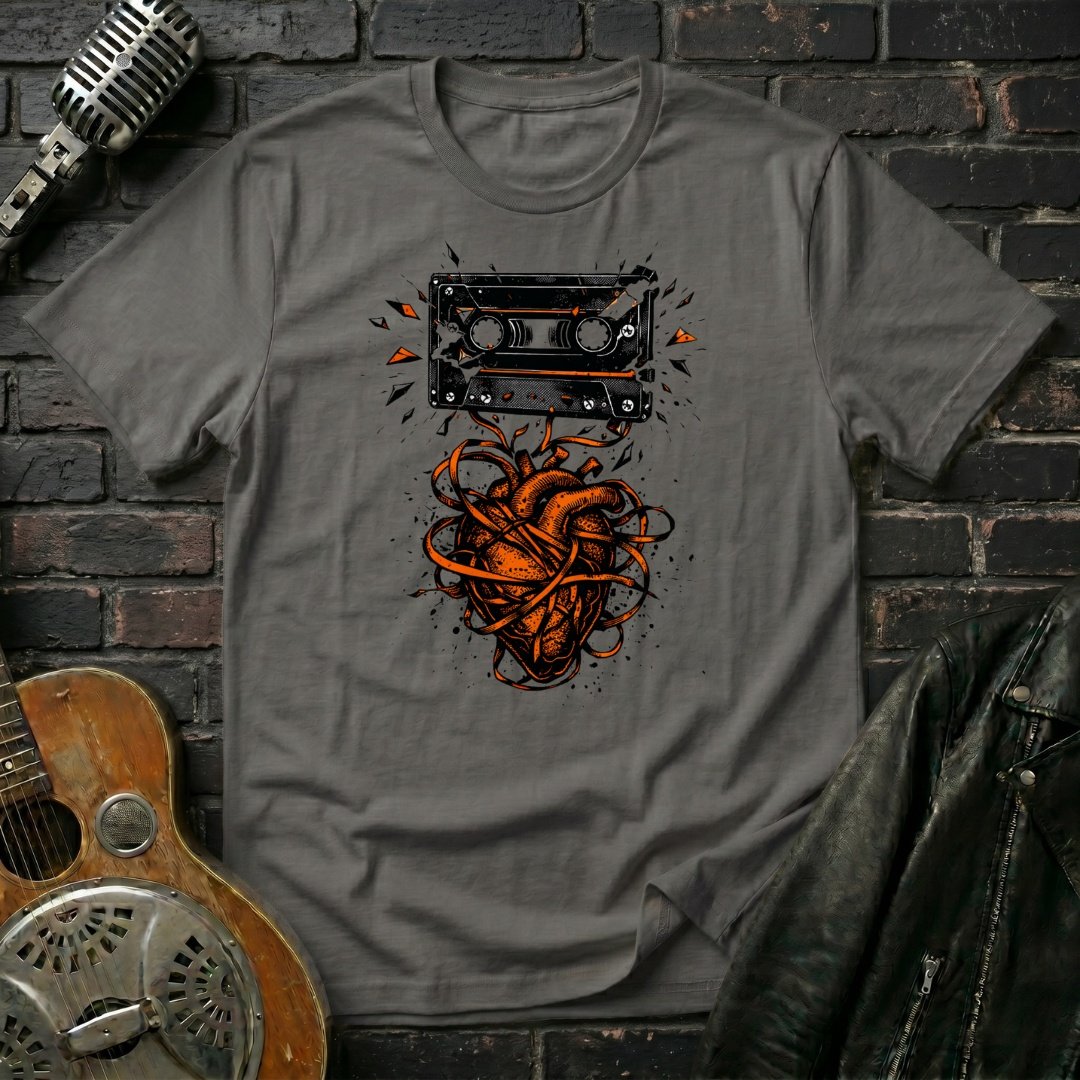 Cassette Shattered Heart T-Shirt - Image 4