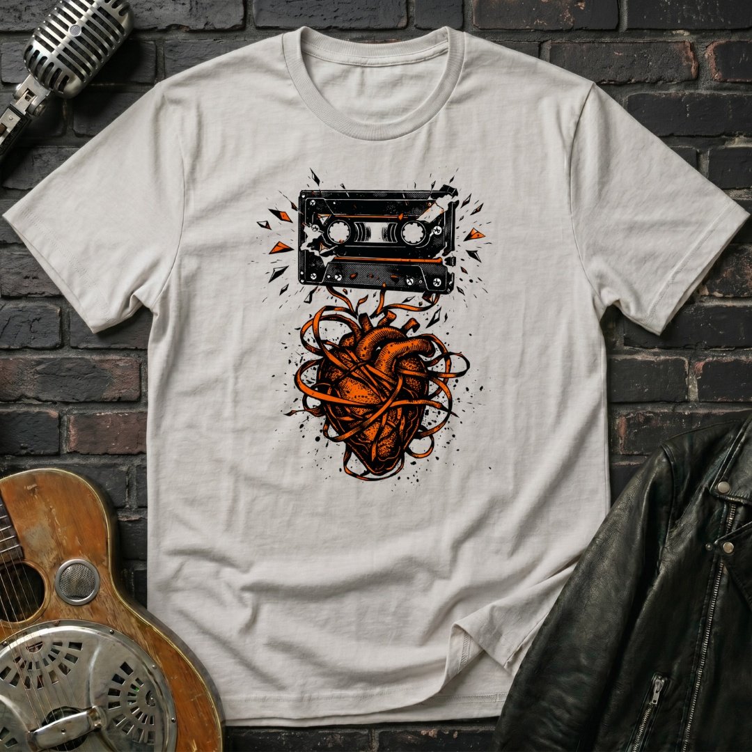 Cassette Shattered Heart T-Shirt - Image 2