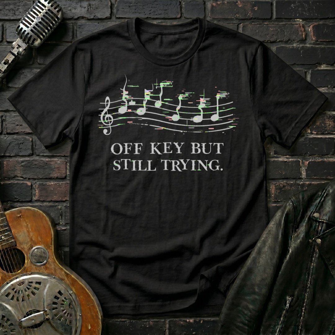 Off Key Still Trying T-Shirt - Image 4