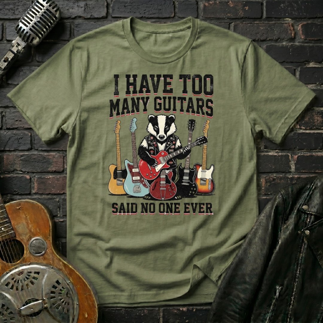 Too Many Guitars 9 T-Shirt - Image 3